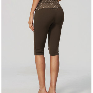 Custom yoga leggings|Wholesale Yoga shorts with folded waistband outdoor running polka dot sports