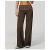 Custom yoga leggings|Wholesale Retro-style polka dot athletic pants with fold-down waistband