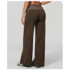 Custom yoga leggings|Wholesale Retro-style polka dot athletic pants with fold-down waistband