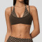 Custom Yoga bra|Wholesale New faux two-piece yoga bra with color-blocked halter neck strap