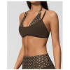 Custom Yoga bra|Wholesale New faux two-piece yoga bra with color-blocked halter neck strap