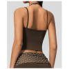 Custom Yoga Vest|Wholesale New color-blocked polka dot sports bra halter neck shaping yoga