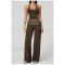 Custom Yoga Sets|Wholesale Stylish polka dot faux two-piece running tracksuit with brushed fabric
