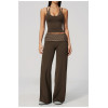 Custom Yoga Sets|Wholesale Stylish polka dot faux two-piece running tracksuit with brushed fabric