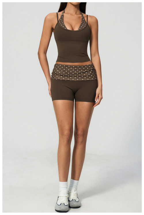 Custom Yoga Sets|Wholesale Women's sports yoga suit with halter neck running quick-drying