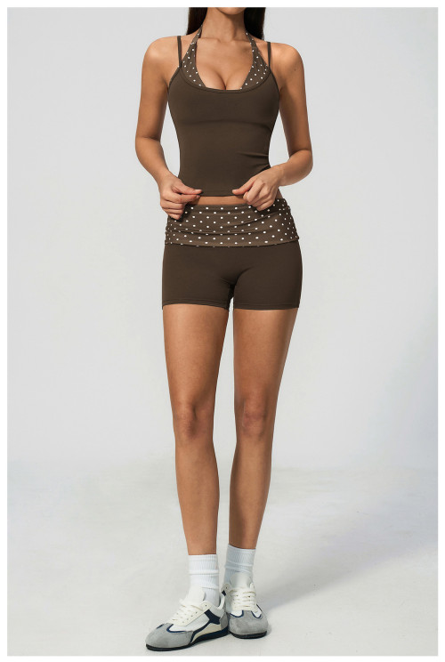 Custom Yoga Sets|Wholesale Women's sports yoga suit with halter neck running quick-drying