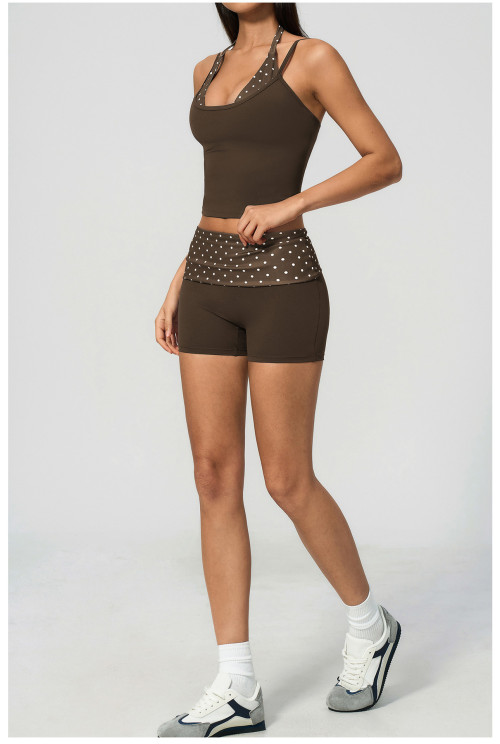 Custom Yoga Sets|Wholesale Women's sports yoga suit with halter neck running quick-drying