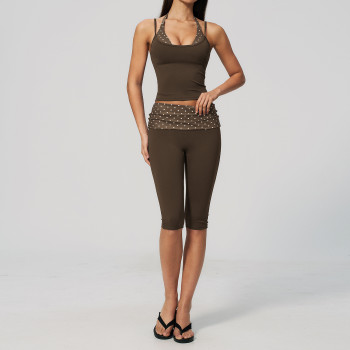 Custom Yoga Sets|Wholesale Pilates workout set with butt lifting high elasticity and breathability