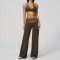 Custom Yoga Sets|Wholesale Fitness Set with Square Back, Casual and Stylish Fold-Up Waistband