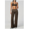 Custom Yoga Sets|Wholesale Fitness Set with Square Back, Casual and Stylish Fold-Up Waistband