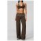 Custom Yoga Sets|Wholesale Fitness Set with Square Back, Casual and Stylish Fold-Up Waistband