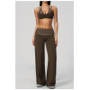 Custom Yoga Sets|Wholesale Fitness Set with Square Back, Casual and Stylish Fold-Up Waistband
