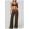 Custom Yoga Sets|Wholesale Fitness Set with Square Back, Casual and Stylish Fold-Up Waistband