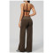 Custom Yoga Sets|Wholesale Fitness Set with Square Back, Casual and Stylish Fold-Up Waistband
