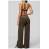 Custom Yoga Sets|Wholesale Fitness Set with Square Back, Casual and Stylish Fold-Up Waistband