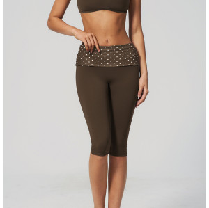 Custom Yoga Sets|Wholesale Fitness Set with Square Back, Casual and Stylish Fold-Up Waistband