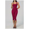 Custom jumpsuits|Wholesale One-piece square neck vest slimming one-piece mid-length pants yoga