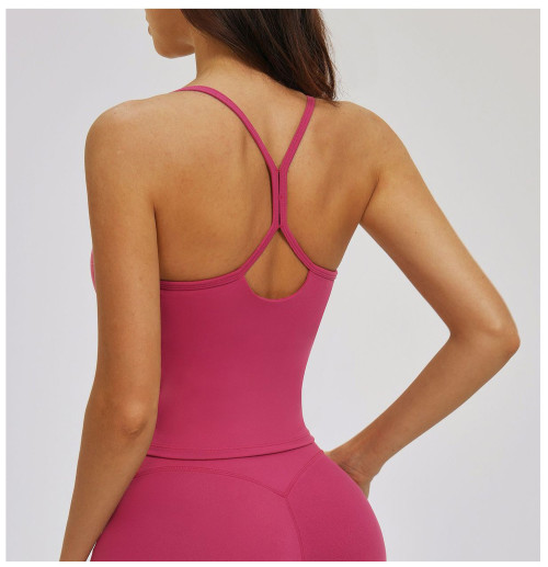 Custom Yoga Vest|Wholesale Fitted yoga vest, casual and versatile, double shoulder strap vest