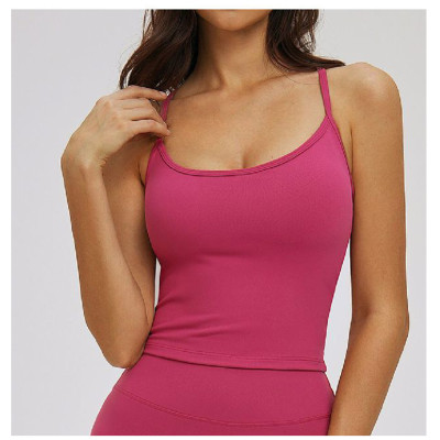 Custom Yoga Vest|Wholesale Fitted yoga vest, casual and versatile, double shoulder strap vest