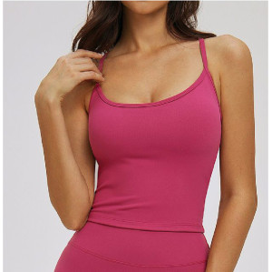 Custom Yoga Vest|Wholesale Fitted yoga vest, casual and versatile, double shoulder strap vest
