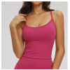 Custom Yoga Vest|Wholesale Fitted yoga vest, casual and versatile, double shoulder strap vest