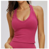 Custom Yoga Vest|Wholesale Tight-fitting yoga vest with open back versatile for wearing as outerwear