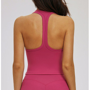 Custom Yoga Vest|Wholesale Tight-fitting yoga vest with open back versatile for wearing as outerwear