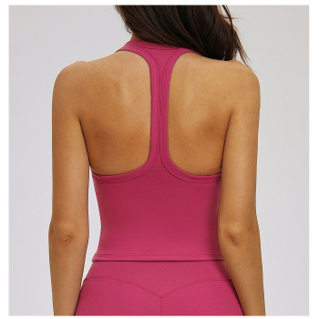 Custom Yoga Vest|Wholesale Tight-fitting yoga vest with open back versatile for wearing as outerwear