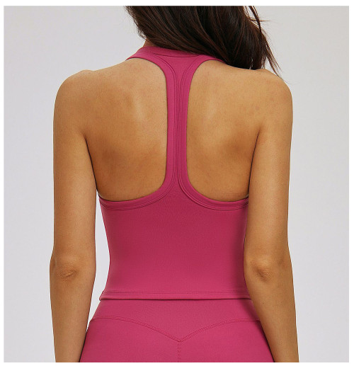 Custom Yoga Vest|Wholesale Tight-fitting yoga vest with open back versatile for wearing as outerwear