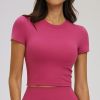 Custom yoga tops | Wholesale tight-fitting gymwear short-sleeved fitness top casual outdoor running