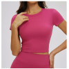 Custom yoga tops | Wholesale tight-fitting gymwear short-sleeved fitness top casual outdoor running