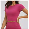 Custom yoga tops | Wholesale tight-fitting gymwear short-sleeved fitness top casual outdoor running