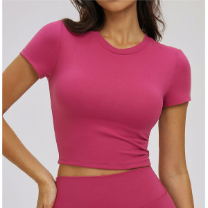 Custom yoga tops | Wholesale tight-fitting gymwear short-sleeved fitness top casual outdoor running