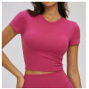 Custom yoga tops | Wholesale tight-fitting gymwear short-sleeved fitness top casual outdoor running
