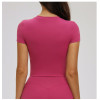 Custom yoga tops | Wholesale tight-fitting gymwear short-sleeved fitness top casual outdoor running