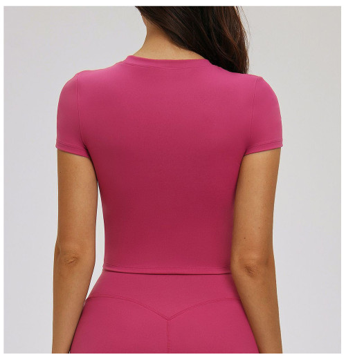 Custom yoga tops | Wholesale tight-fitting gymwear short-sleeved fitness top casual outdoor running