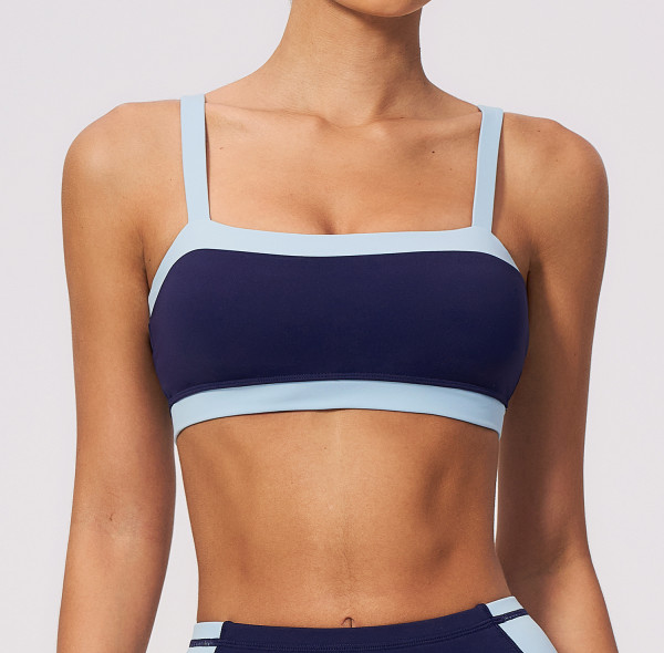 Custom Yoga bra|WholesaleWomen sports bra breathable and sweat-wicking color-blocked one-piece cup
