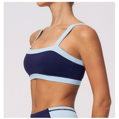 Custom Yoga bra|WholesaleWomen sports bra breathable and sweat-wicking color-blocked  one-piece cup