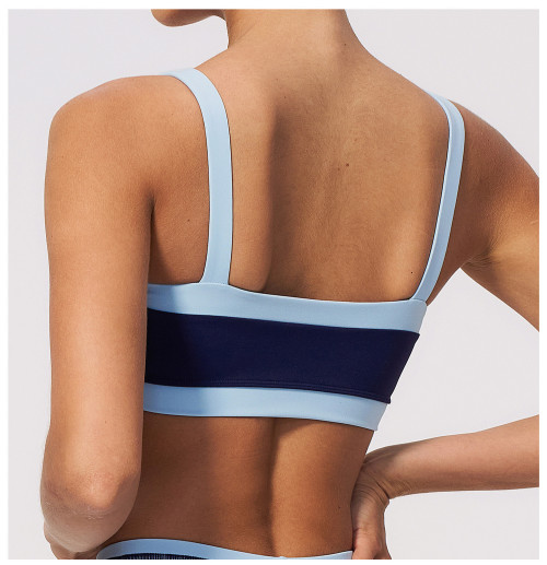 Custom Yoga bra|WholesaleWomen sports bra breathable and sweat-wicking color-blocked one-piece cup