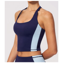 Custom Yoga Vest|Wholesale Sports vest with color blocking stretchy and slimming design for training