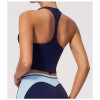Custom Yoga Vest|Wholesale Sports vest with color blocking stretchy and slimming design for training