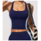 Custom Yoga Vest|Wholesale Sports vest with color blocking stretchy and slimming design for training