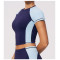 Custom yoga tops | Wholesale Color-blocked sports top quick-dry tight-fitting short-sleeved yoga top