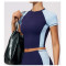 Custom yoga tops | Wholesale Color-blocked sports top quick-dry tight-fitting short-sleeved yoga top