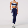 Custom Yoga Sets|Wholesale Color-blocked yoga Set with a beautiful back tight fit and breathability