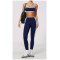 Custom Yoga Sets|Wholesale Color-blocked yoga Set with a beautiful back tight fit and breathability