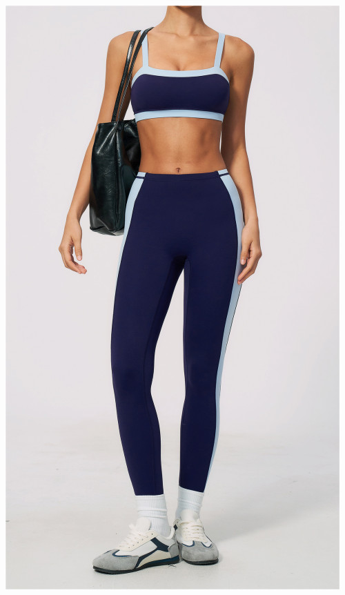 Custom Yoga Sets|Wholesale Color-blocked yoga Set with a beautiful back tight fit and breathability