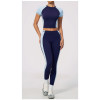 Custom Yoga Sets|Wholesale Yoga Set Round Neck Short Sleeve High Waist Long Pants High Elasticity