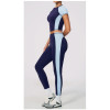 Custom Yoga Sets|Wholesale Yoga Set Round Neck Short Sleeve High Waist Long Pants High Elasticity