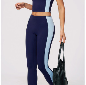 Custom Yoga Sets|Wholesale Yoga Set Round Neck Short Sleeve High Waist Long Pants High Elasticity